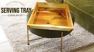 Hardwood Serving Tray | Pallet Wood Project | Ottoman Tray Build