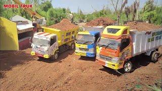 Wadidau Rc Excavator, Mobil Truk Oleng RC Canter Fuso Muat Berat Dump Truck Isuzu nmr Terguling