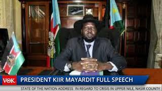 HE. PRESIDENT KIIR ANNOUNCE THE DEATH OF GEN. DAVID MAJUR DAK.