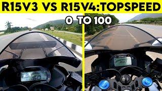 Yamaha R15 V4 VS  R15 V3 | 0 TO 100 | TOPSPEED BATTLE !!!