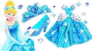 Play Doh Sparkle Frozen Cinderella Barbie Disney Princess Shoes High Heels Dress Crown Play Doh Toys