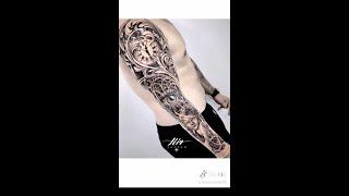 Amazing clock angel eye tattoo sleeve by Kir Tattoo @kir_tattoo trust the process video!