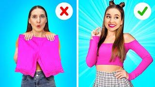 GENIUS CLOTHES HACKS FOR POPULAR STUDENTS || Cool Trendy Ideas and Girly Hacks by 123 GO! Series