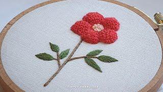 How to do embroidery for beginners/cute flower designs/Amazing Beautiful Hand Embroidery 3D Flower