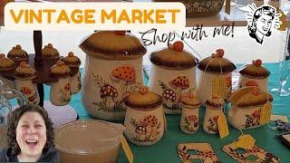 Vintage Holiday Maker Market Shop with me Finding Vintage Easter Decor & Merry Mushrooms