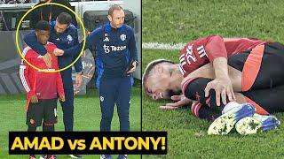 Van Nistelrooy calming down Amad Diallo who looks FURIOUS as he replaces Antony | Man Utd News