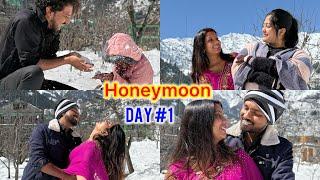 हमारा Honeymoon Day#1  Rahul Mampi के साथ बहुत किए मस्ती बर्फ में कूद कूद कर | Kajal Mithun |