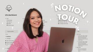 notion tour ️ how i organize my life as a college student + notion tips + free template!