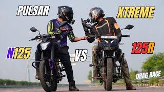 2025 Bajaj Pulsar N125 Vs Hero Xtreme 125R Drag Race | unexpected Results First on Youtube