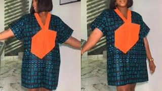 How to Cut and Sew  this Trendy Bubu  kaftan dress with V- Shaped stylish neckline.