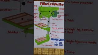 Pillare Drill M/C Fitter tread #youtubeshorts #drawing #viralvideo #art #machine #minivlog