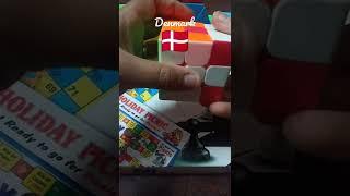 Denmark Flag Pattern - Rubiks cube #explorer#cube#shorts#cubelovers