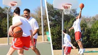 Nick Takes On Nora In 1v1 Basketball