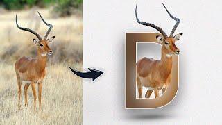 D Letter Portrait with  Deer in Photoshop | Photoshop tutorial | Anam Graphics