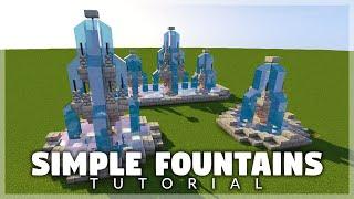 Minecraft: 3 Simple Fountain Designs (Minecraft Build Tutorial)