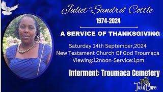 Juliet Sandra Cottle - Funeral Service