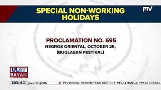 #UlatBayanWeekend | PBBM, nagdeklara ng special non-working days sa limang localities sa bansa