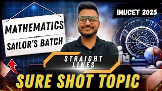 STRAIGHT LINES for IMUCET 2025 | Sure shot Topic | Yash Maheshwari