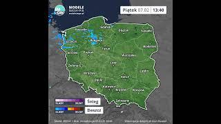 Piątek #prognoza  opadu na 8 godzin Model MERGE 7 Luty 2025 #shortvideo  #imgw #pogoda