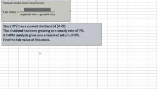 Dividend Valuation Model -  Constant Growth