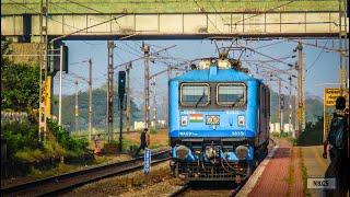 BRAND NEW LOCOMOTIVE CLASS WAG9 TWIN ( 12000 HP ) of INDIAN RAILWAYS RUNNING LIGHT in TAMIL NADU