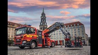 neue Drehleiter Scania / Rosenbauer DLA(K) 23/12 - Feuerwehr Dresden