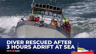 Diver Rescued after 3 hours adrift at sea