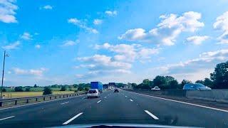 M6 Motorway drive in North of England, United Kingdom
