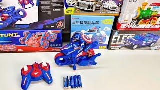 Unboxing RC Captain America Motorcycle, RC Marvel Spider-Man Racing, RC Engineering Car