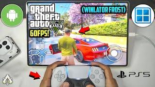 GTA 5 Android Gameplay Test W/PS5 Controller! | Winlator Frost GLIBC V2 GTA V Mobile Test