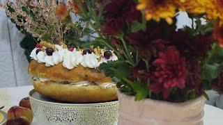 Осенние цветы.Сдобный пирог с кремом быстро и вкусно. Вареники с творожным сыром и вишней