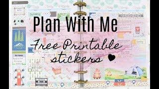 Plan with me free printable stickers // white space pwm // happy planner