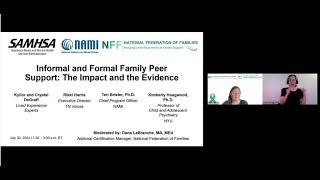 Informal and Formal Family Peer Support: The Impact and the Evidence