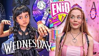 ANNEMLE 24 SAAT BOYUNCA WEDNESDAY VE ENID OLDUK ?! Öykü Karta | Gamze Karta