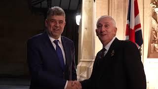 11/13/24: Întrevedere între PM M.  Ciolacu și președintele Camerei Comunelor, Sir Lindsay Hoyle