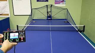 Double Fish G-8 Ping Pong Robot Demonstration,  Zero Distance Practicing with Professional Player