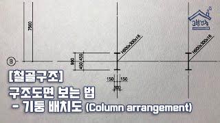 [철골구조] 구조도면 보는 법 _ 기둥 배치도 (Column arrangement)