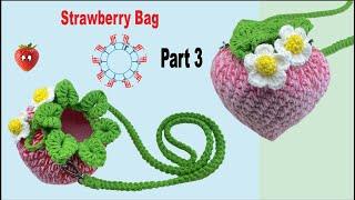 KnitLove HK/4K/Knit/Crochetting/How to/DIY/Strawberry bag【Part 3】/かぎ針編み/짜다/क्रोशै/棒針/鈎針/草莓手袋【第三部分】