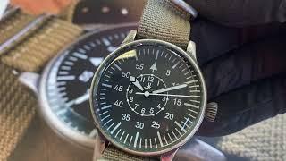 Pilot Fliegeruhr Vintage Beobachtungsuhr 42mm, 2 Bänder www.Poljot24.de