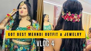 My mehndi ceremony vlogGot Mehndi outfit & jewellery from MEESHO 🫣