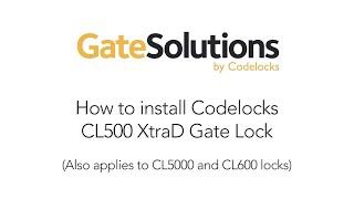 XtraD Lock Installation