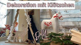 Holzklötzchenideen zu Weihnachten ⭐️ günstige Weihnachtsdeko Chrismas deco - Klötzchen Ideen