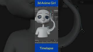 cutegirl timelapse #shorts #timelapse #blender3d