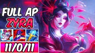 S+ FULL AP ZYRA MID | HOW TO PLAY ZYRA | Best Build & Runes S14 | League of Legends