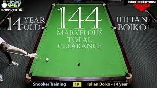 MARVELOUS TOTAL CLEARANCE! Iulian Boiko 144 | Training | SnookerUA