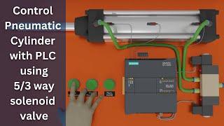 PLC Project to Control a Pneumatic Cylinder with 5/3 way solenoid valve TIA Portal