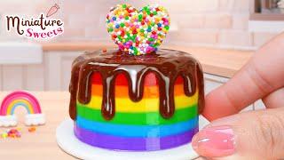  Rainbow Chocolate Cake  Rainbow Heart Cake Recipe  Sweet Cake Recipe | Miniature Sweets 