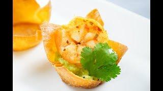 牛油果可以这样吃系列_2 云吞虾仁牛油果酱塔克 You don't believe avocado can eat this way_2 Wonton guacamole shrimp taco