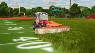 Mowing an ENTIRE Football Stadium in Farming Simulator 25!