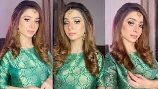 Wedding Hairstyle for Mehndi, Baraat, Walima | How to Set MaangTikka in hair